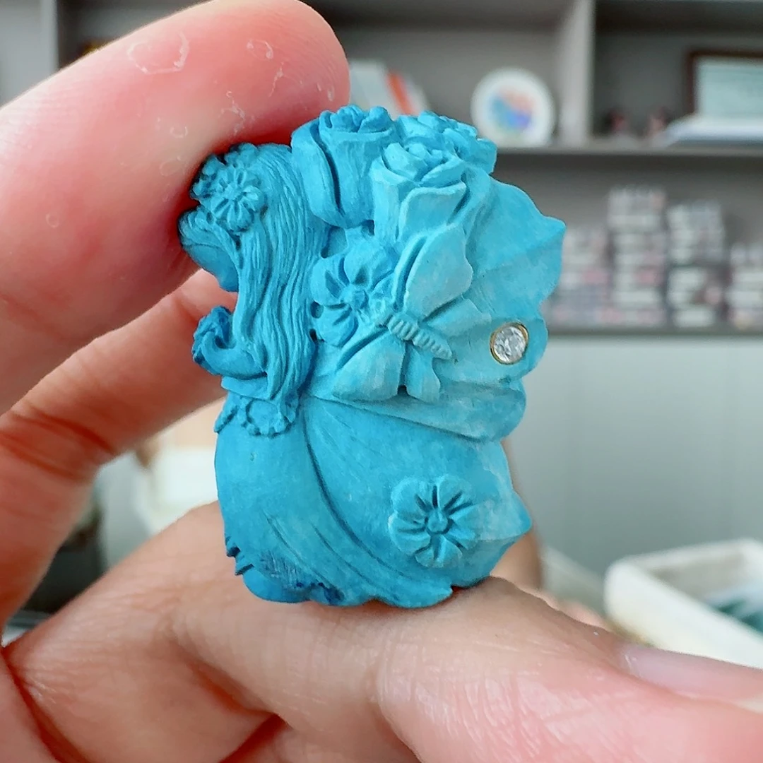 未镶嵌绿松石珠宝奇石Q*Y