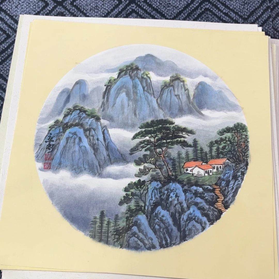 往***风国画三尺斗方山水s