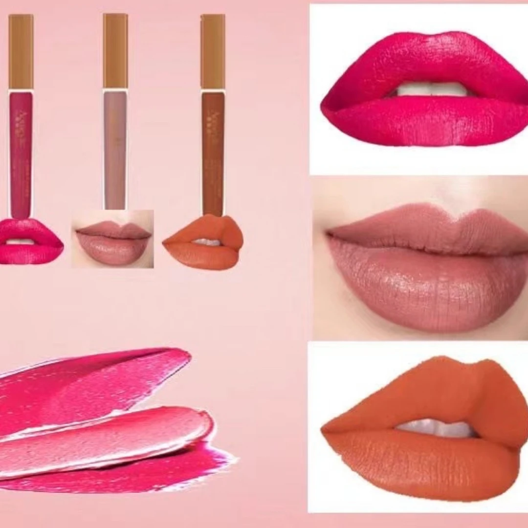 澳魅辣唇彩水润持色不沾杯丝绒保湿双头滋润唇釉口红套盒3支装