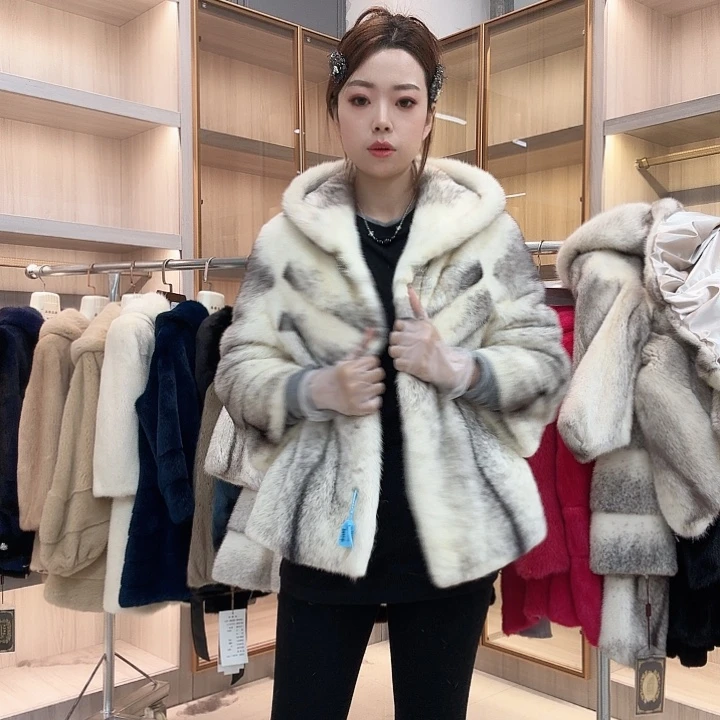 十字貂连帽款yh0261