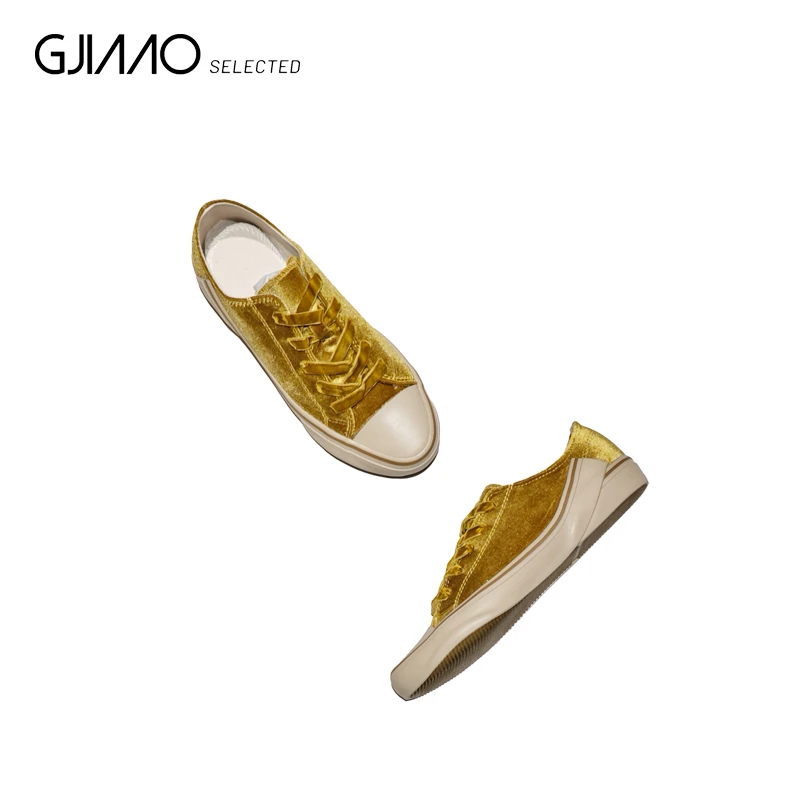 1901 黄色丝绒休闲鞋