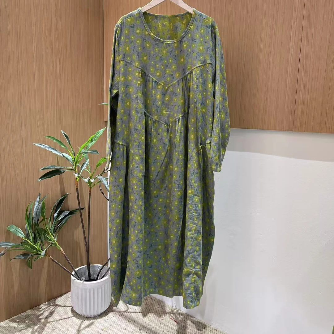 12655新款春秋优雅减龄宽松长袖大气连衣裙