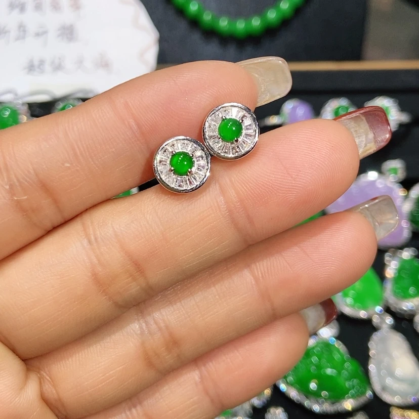 【闪购商品】翡翠耳饰未镶嵌天然翡翠