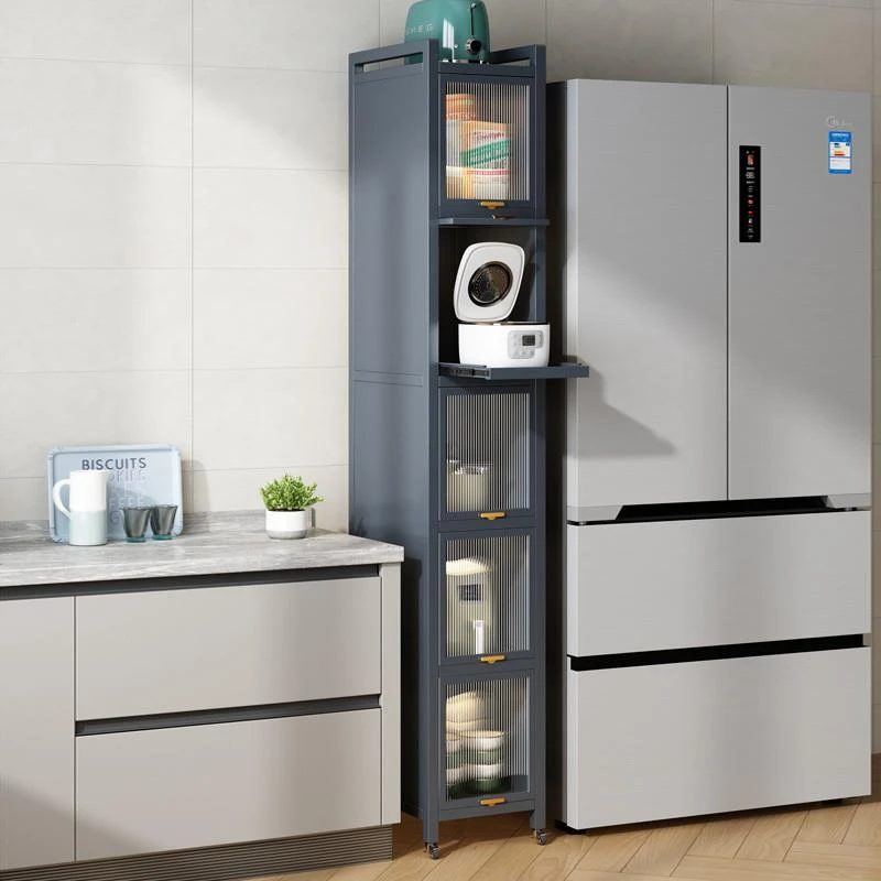 窄款夹缝置物架厨房落地多层极超缝隙冰箱侧边柜储物多功能收纳柜
