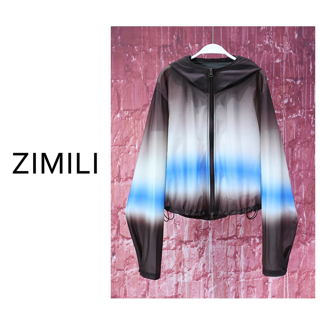 【LIANG哥女装】2025夏季轻薄透气三色渐变段染冰凉网纱防晒衣7767