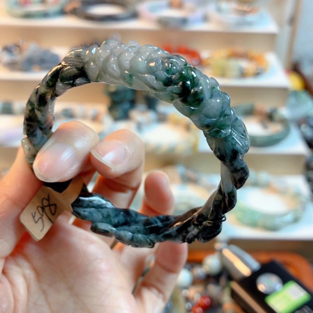 紫***️翡翠未镶嵌手链手串