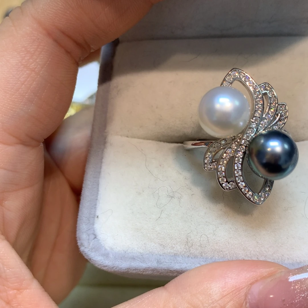 海水珍珠戒指银S925镶嵌