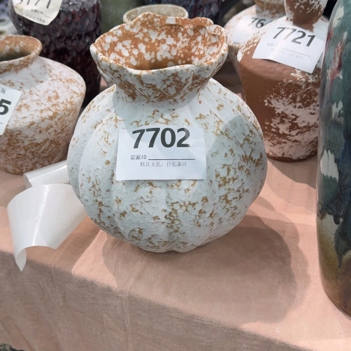 瓷片景德镇高温花器编码7702高23口8默认无孔