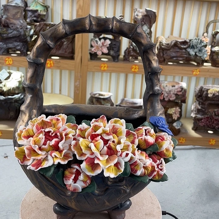 紫砂花盆景德镇陶瓷