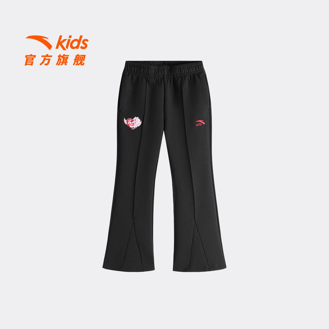 新年款安踏儿童女小童针织运动长裤2026年春新款亲肤女孩修身裤潮