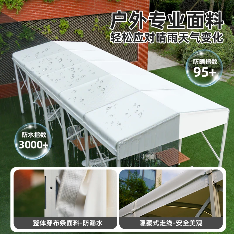 定制大型户外移动伸缩雨棚摆摊大排档停车防晒篷