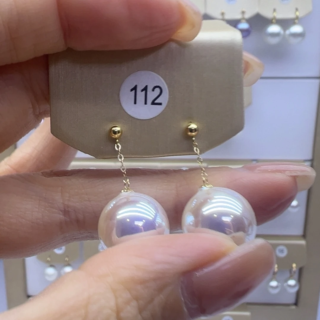 耳饰淡水珍珠18K金镶嵌