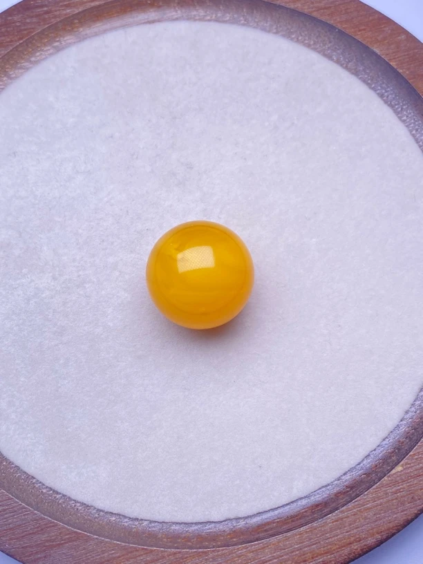 天然琥珀蜜蜡纯自然氧化暴力鸡油黄妖珠22mm