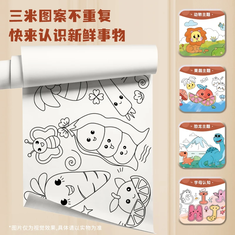 得力 得力YC304-2_涂鸦画卷果蔬主题0.3*3米带胶(混)(卷)