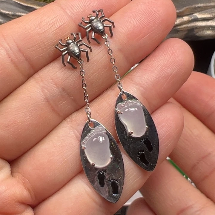 翡翠18K金镶嵌颈饰耳线