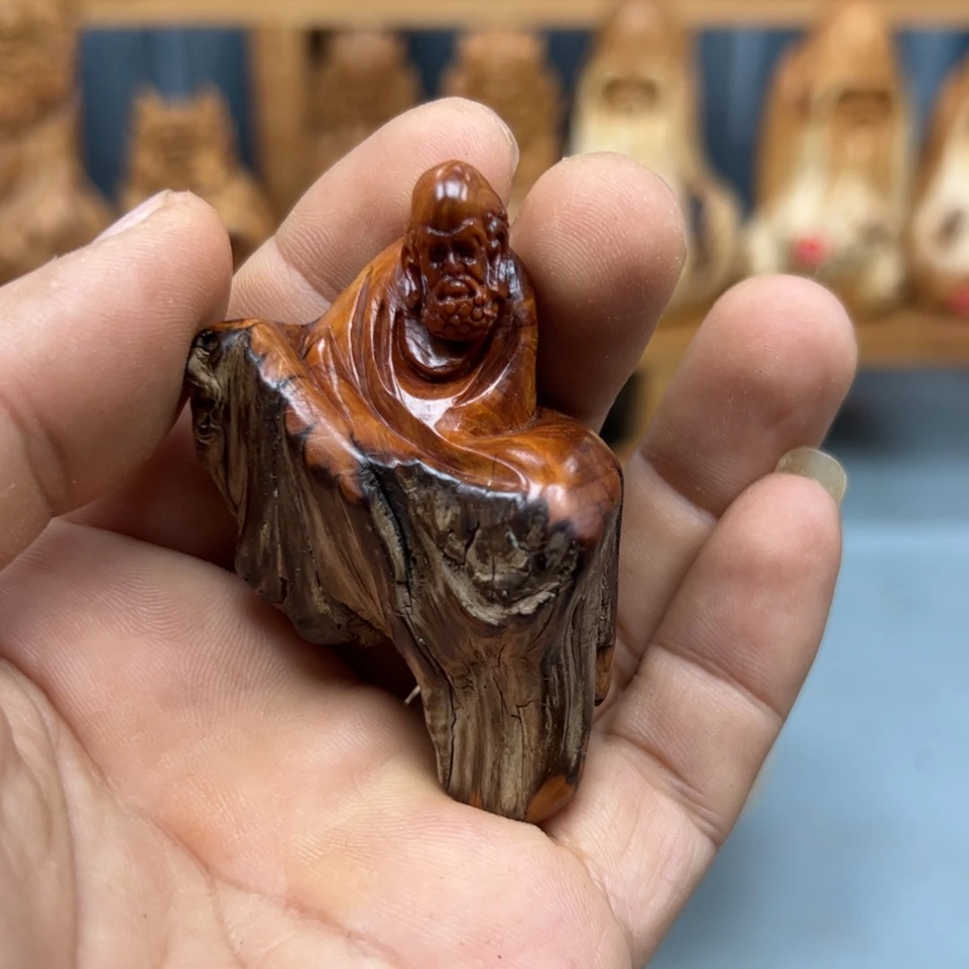 周***木崖柏木摆件手把件