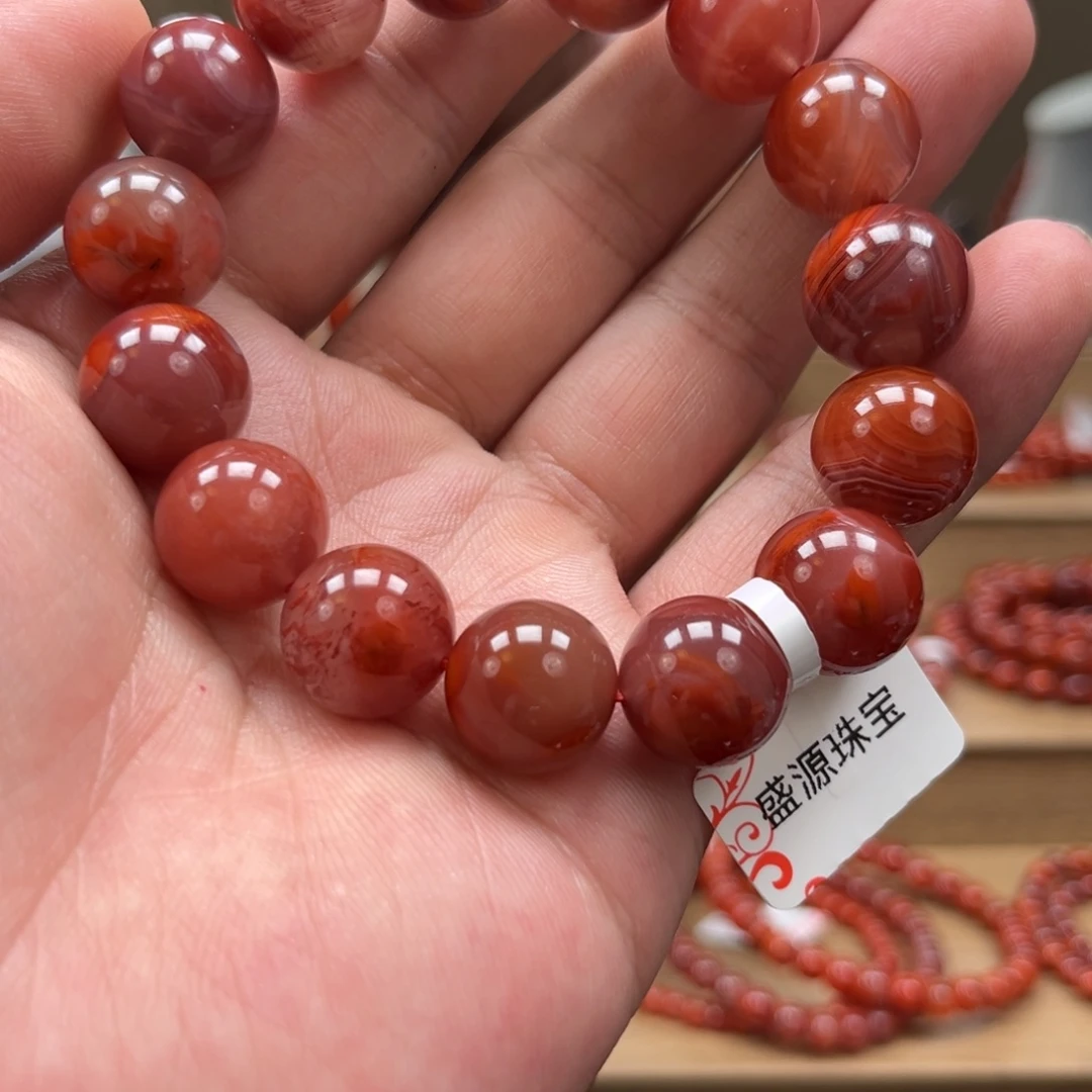 棕***南红玛瑙未镶嵌套链