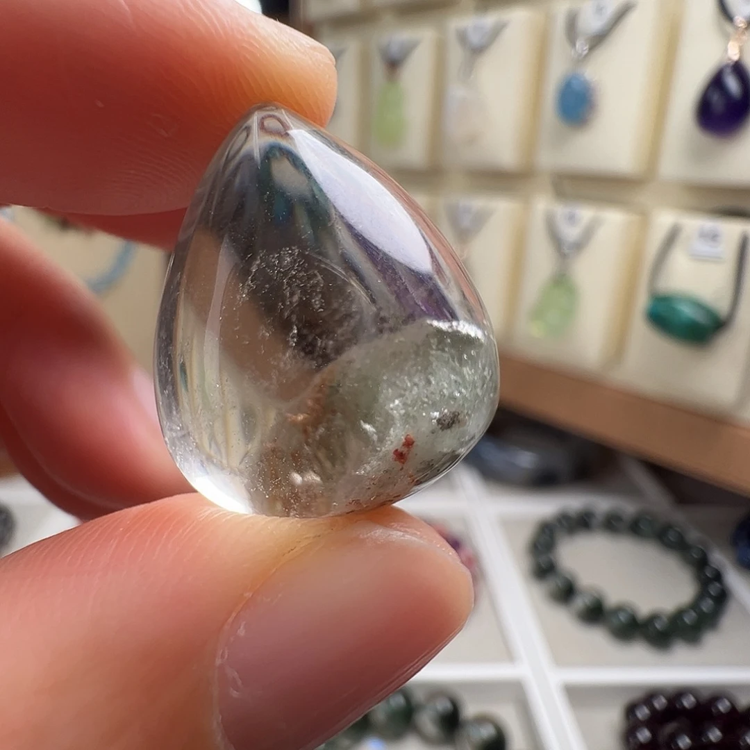 水晶颈饰银S925镶嵌天然幽灵水晶