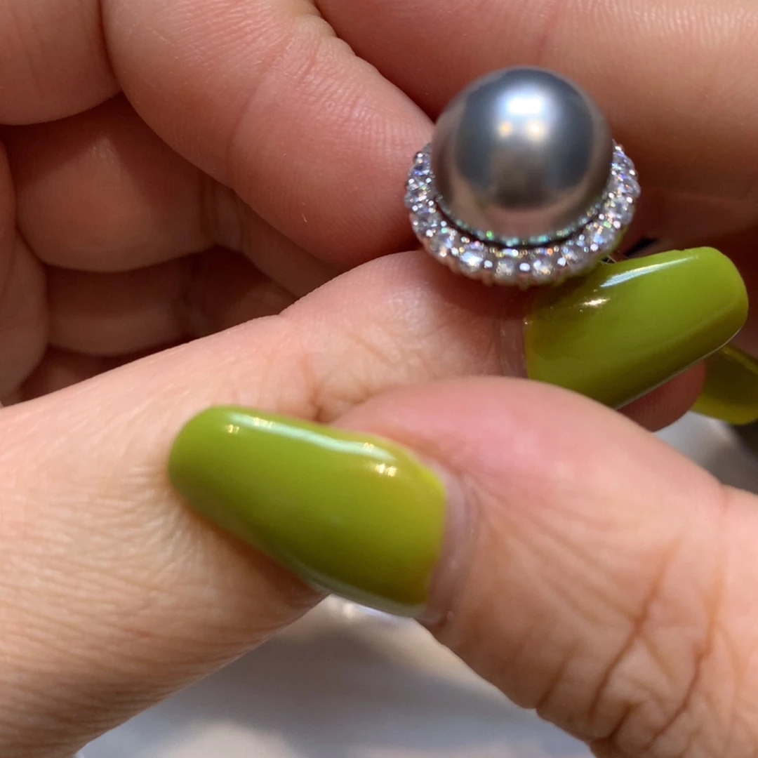 海水珍珠戒指银S925镶嵌