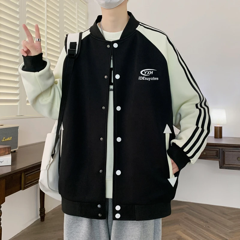 青少年春秋季新款外套男士帅气宽松潮流棒球服初高中学生夹克上衣