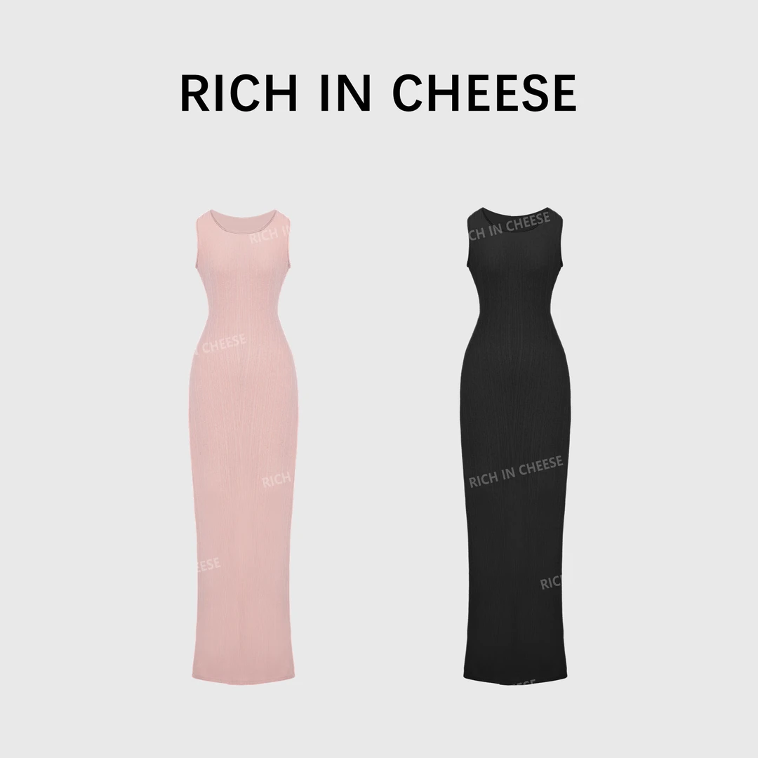 RICHINCHEESE 腰臀比神裙 美神气质修身弹力针织长款收腰连衣裙