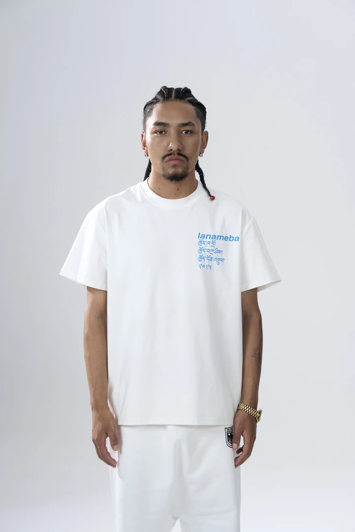 LANAMEBA卓玛马克+藏文祝福概念短袖 情侣夏季百搭休闲圆领