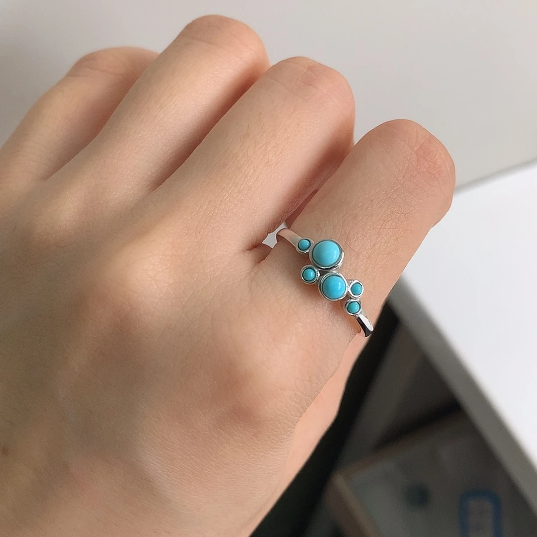 绿松石银S925镀金镶嵌珠宝奇石