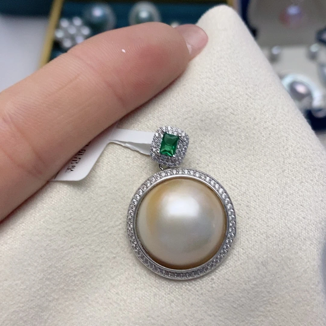 【闪购商品】拼合珍珠（马贝珠）颈饰银S925镶嵌59