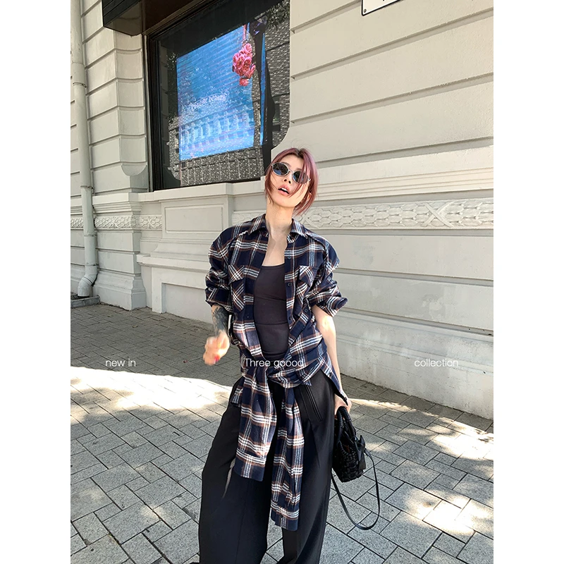 THREE GOOOD/三吉长腿shen器黑色显瘦高腰阔腿西装裤Y725K01355