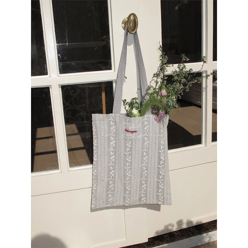 DKZ 原创小众设计蕾丝格纹双面单肩包