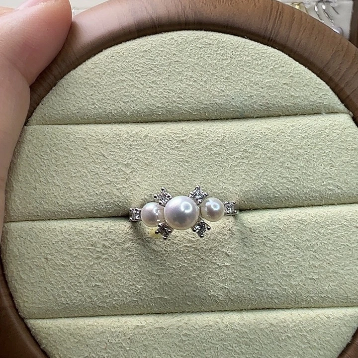 昕***昕淡水珍珠戒指银S925镶嵌