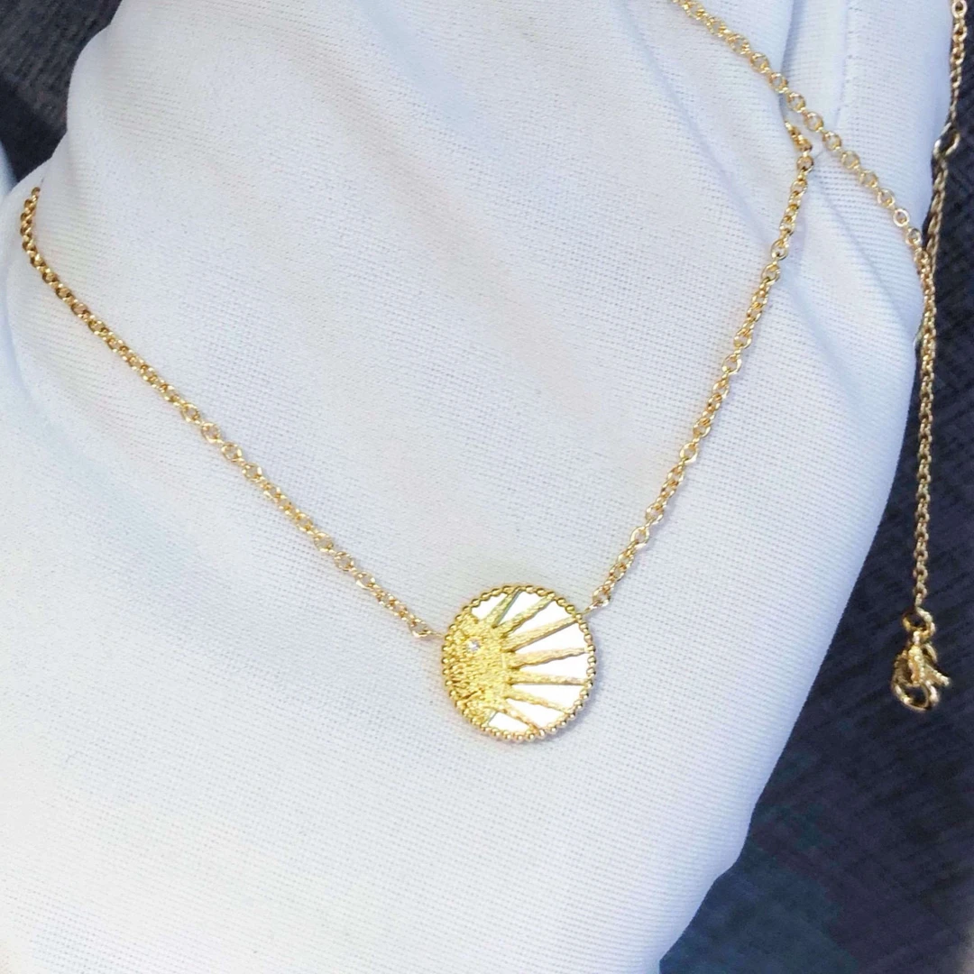 未使用 DIOR/迪奥 幸运罗盘八芒星日月星辰黄金项链双面【JQ】