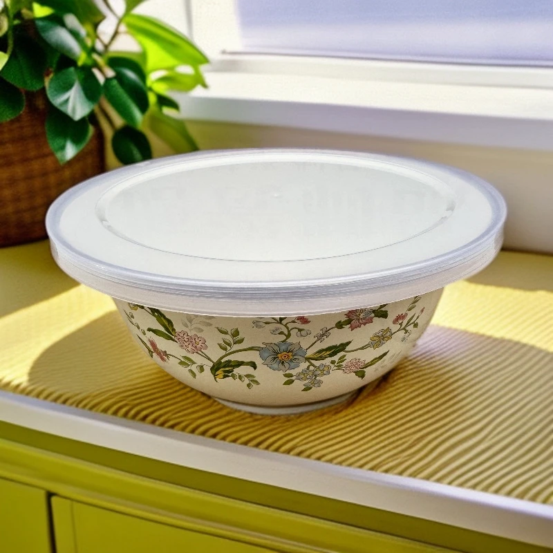【两个装】【直径18厘米带盖】搪瓷盆搪瓷碗装汤碗家用菜盆老式复古