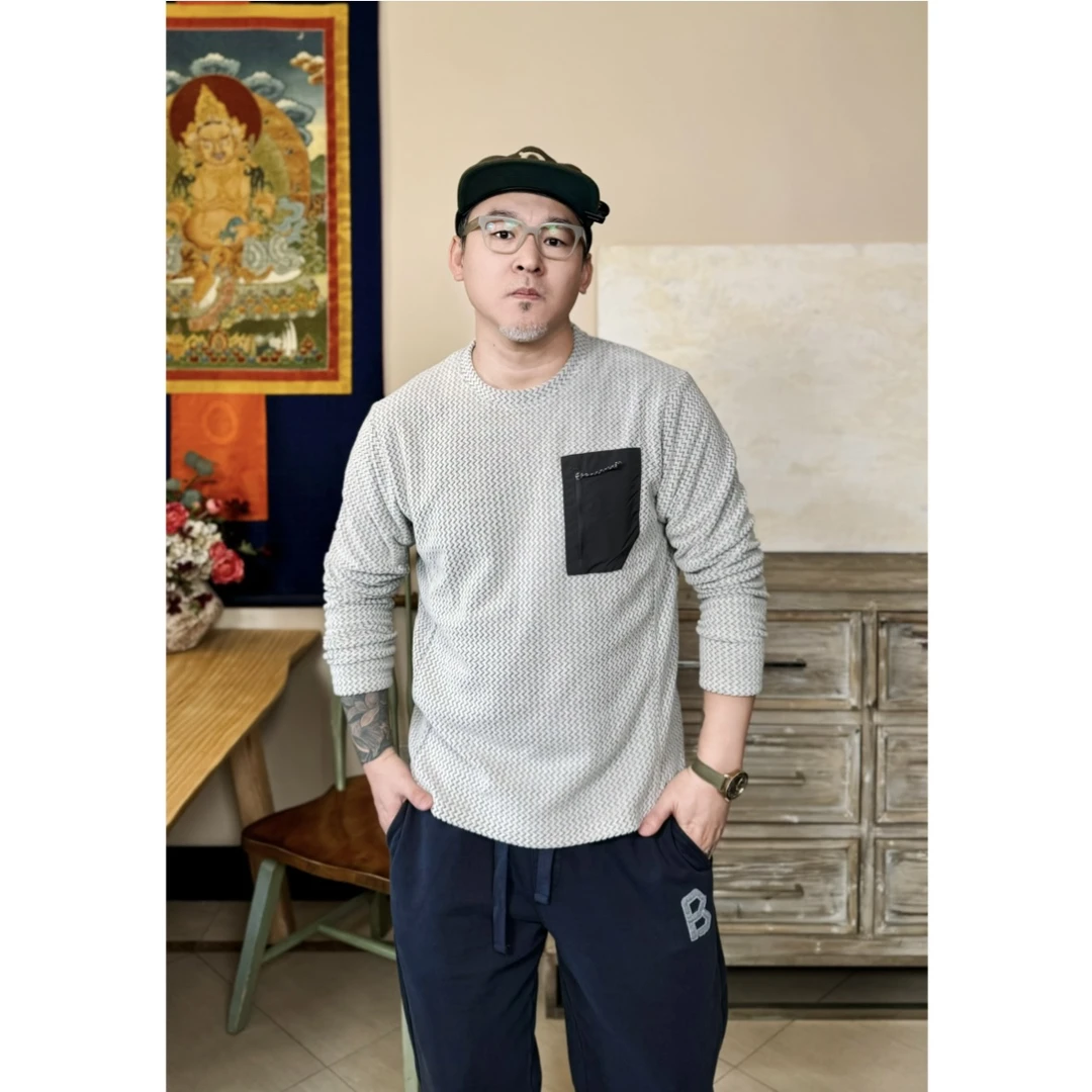 户外山系基础休闲舒适保暖圆领套头卫衣2493