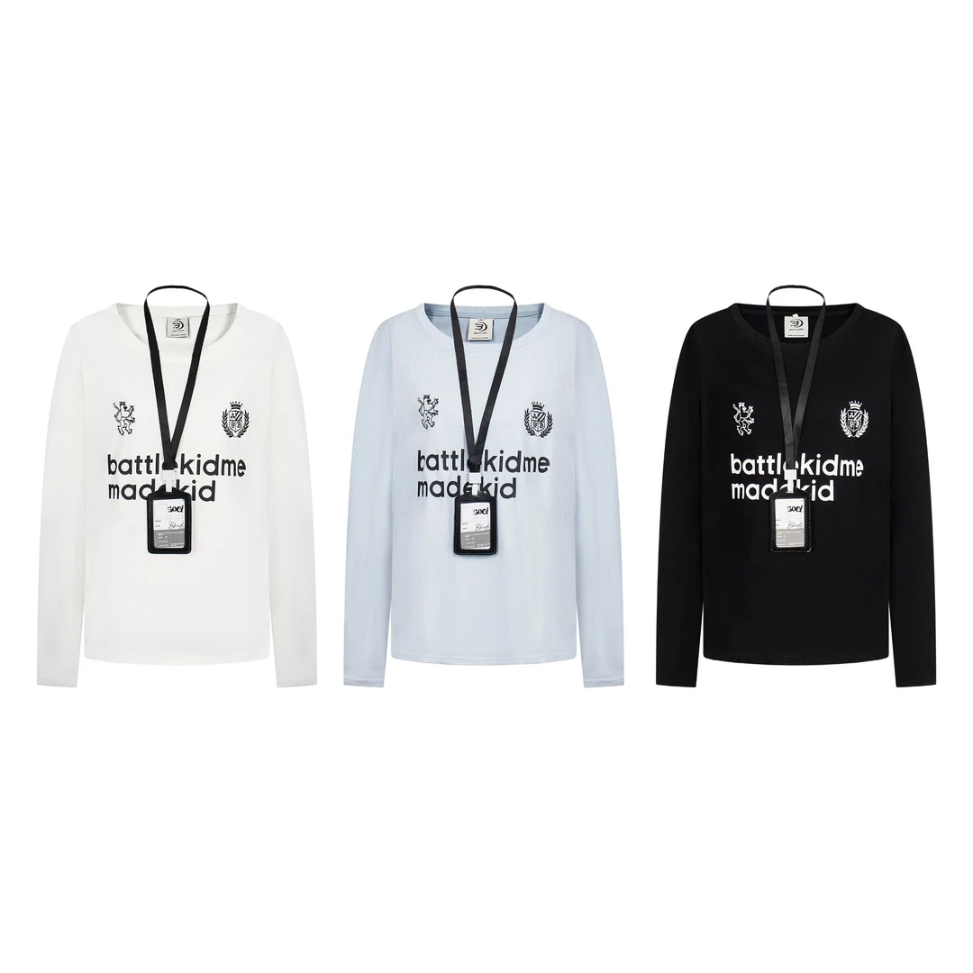 UF 原创国潮学院风送挂牌长袖T恤罩衫微透短款韩系防晒上衣女款