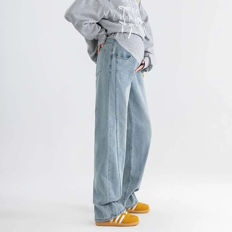 2025新款春季时尚孕妇牛仔裤接骨显瘦宽松休闲牛仔裤休闲裤托腹裤