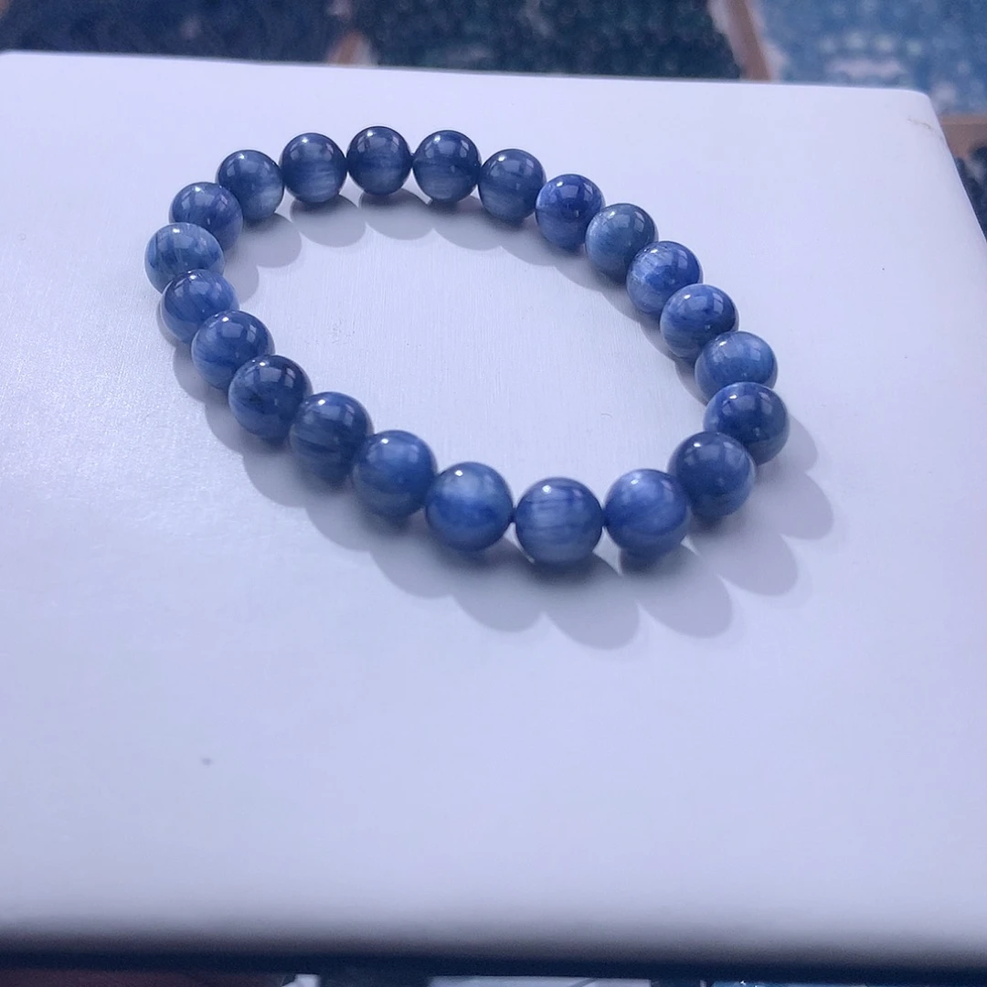 未镶嵌手串水晶蓝晶石8.6mm310元 （叠拍5件）