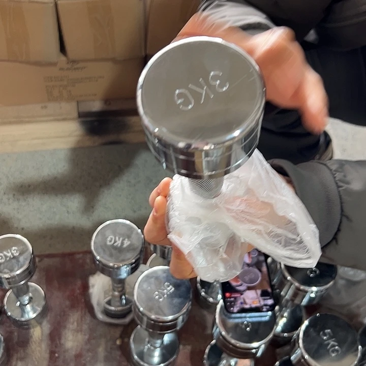 全新电镀纯钢3公斤哑铃一对