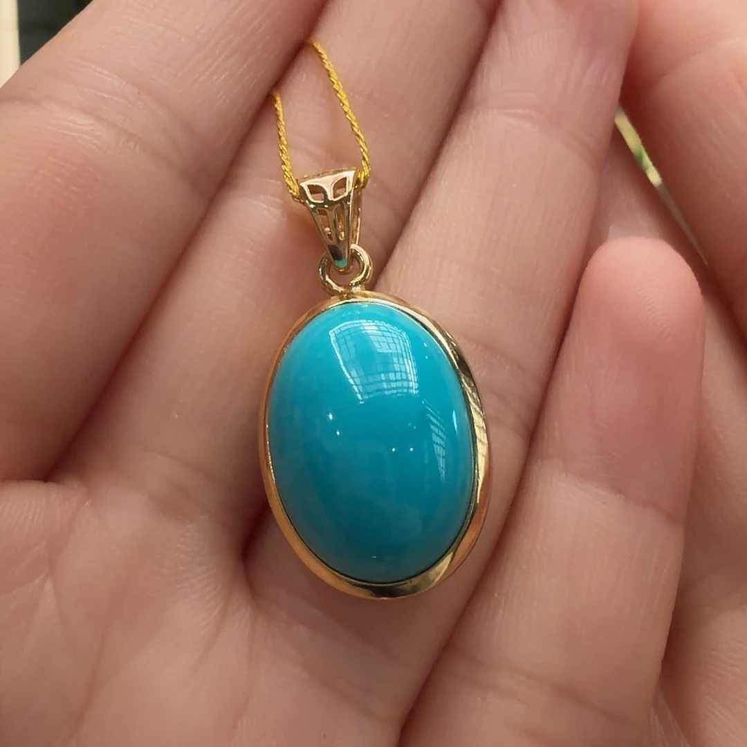 绿松石银S925镶嵌颈饰