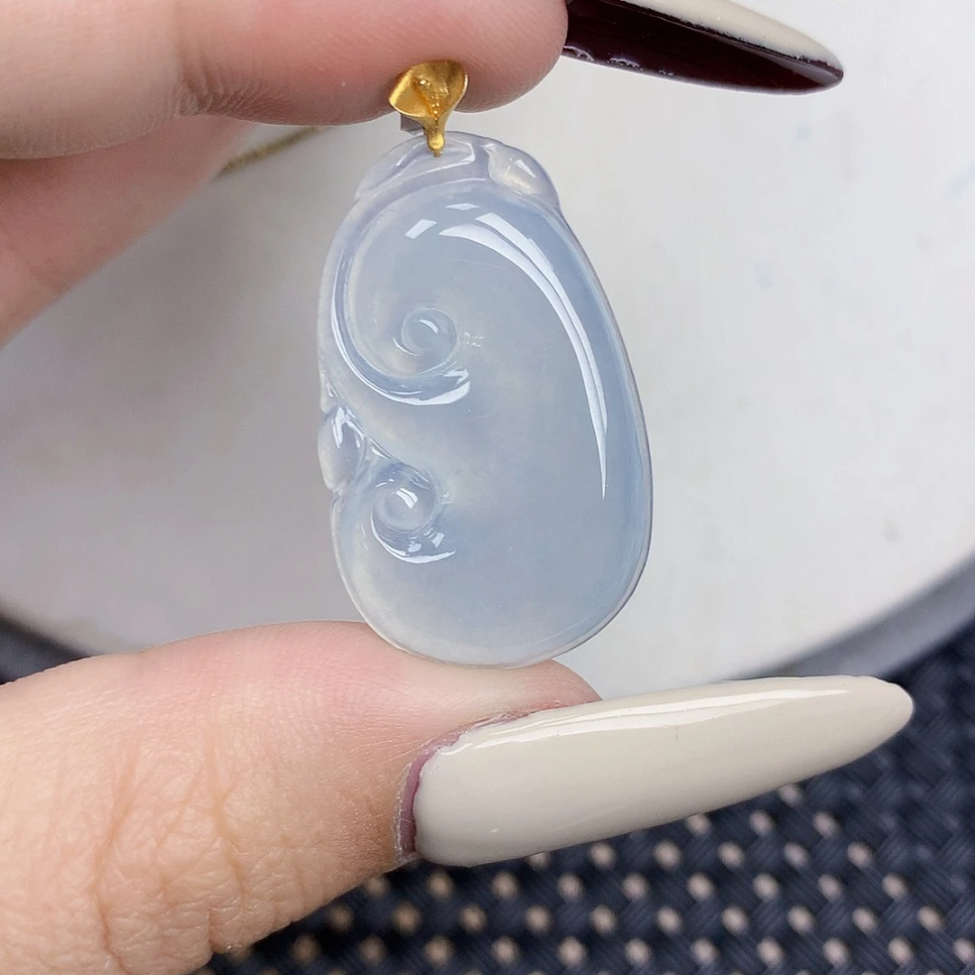 翡翠18K金镶嵌颈饰天然缅甸翡翠a货百元以上9元证书费自理