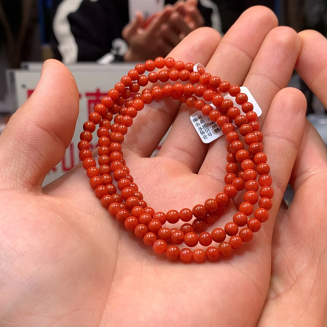 南红玛瑙九口多圈4+㎜未镶嵌241217-17