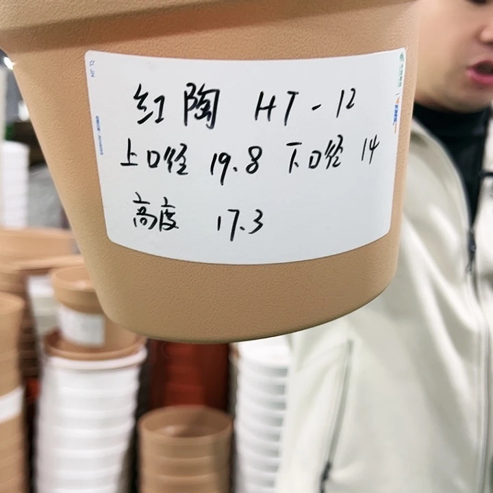 正品红陶口19高17米色6个无托