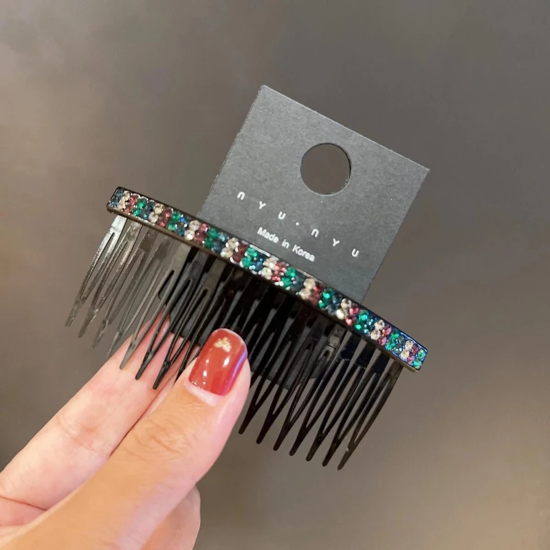 韩国施家水晶树脂插梳气质发叉轻奢懒人夹高端发夹插梳百搭刘海夹