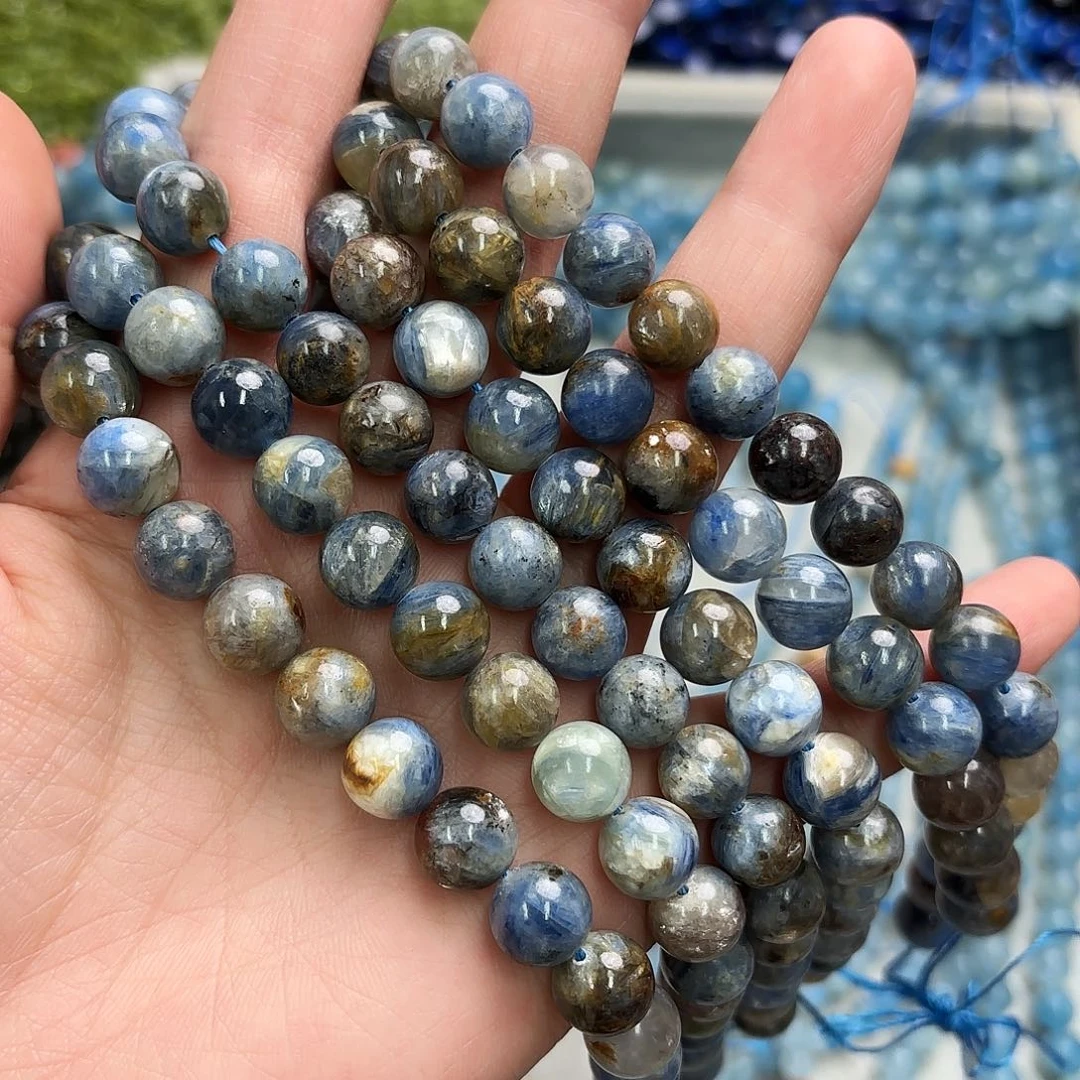 玛瑙/玉髓未镶嵌珠宝半成品卡十左右优化蓝晶圆珠一条