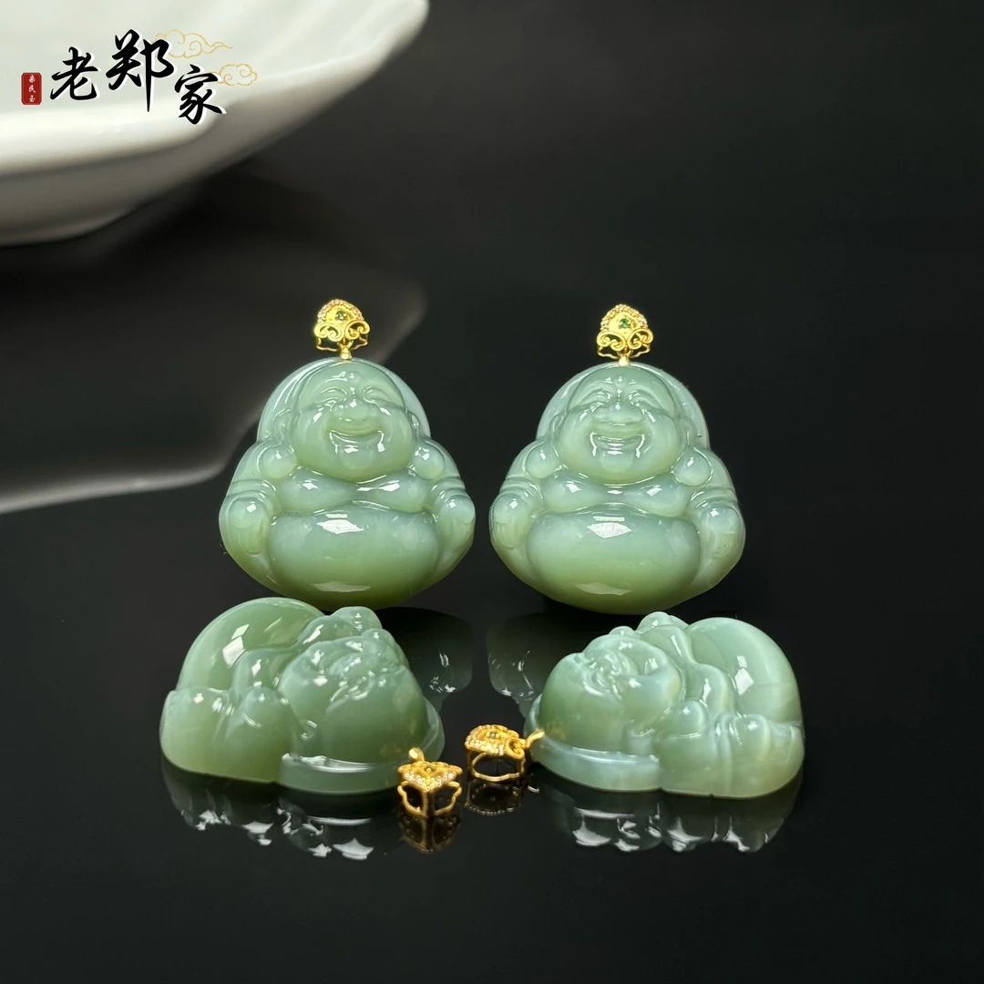 【老郑家】18k金和田玉佛公吊坠 3520 多样性发一件 约24*24*9mm