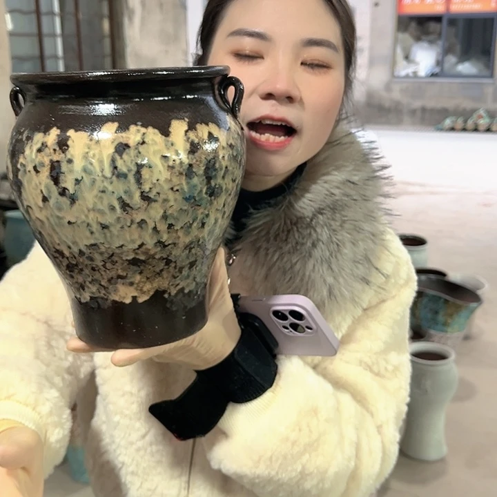 瑕疵口17高23花盆……