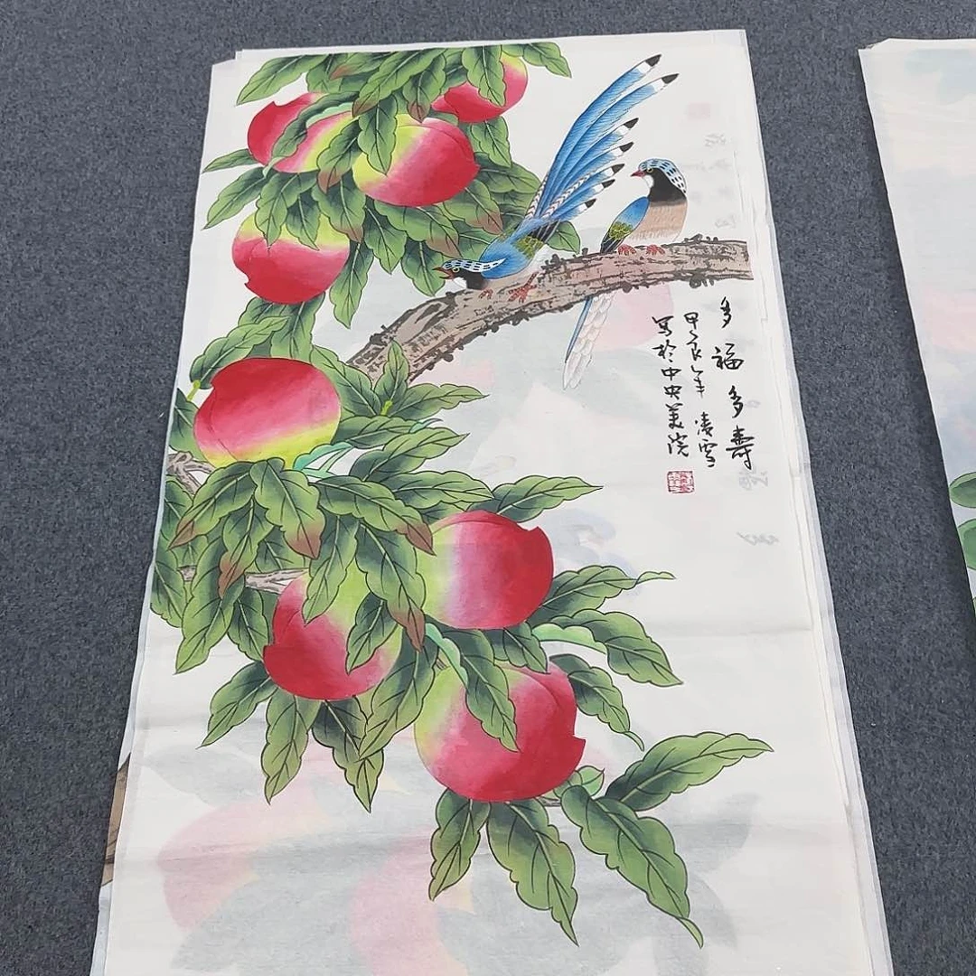 国画尺寸50X100手绘作品 