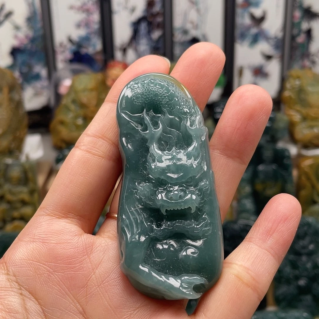 翡翠未镶嵌颈饰天然翡翠a货龙