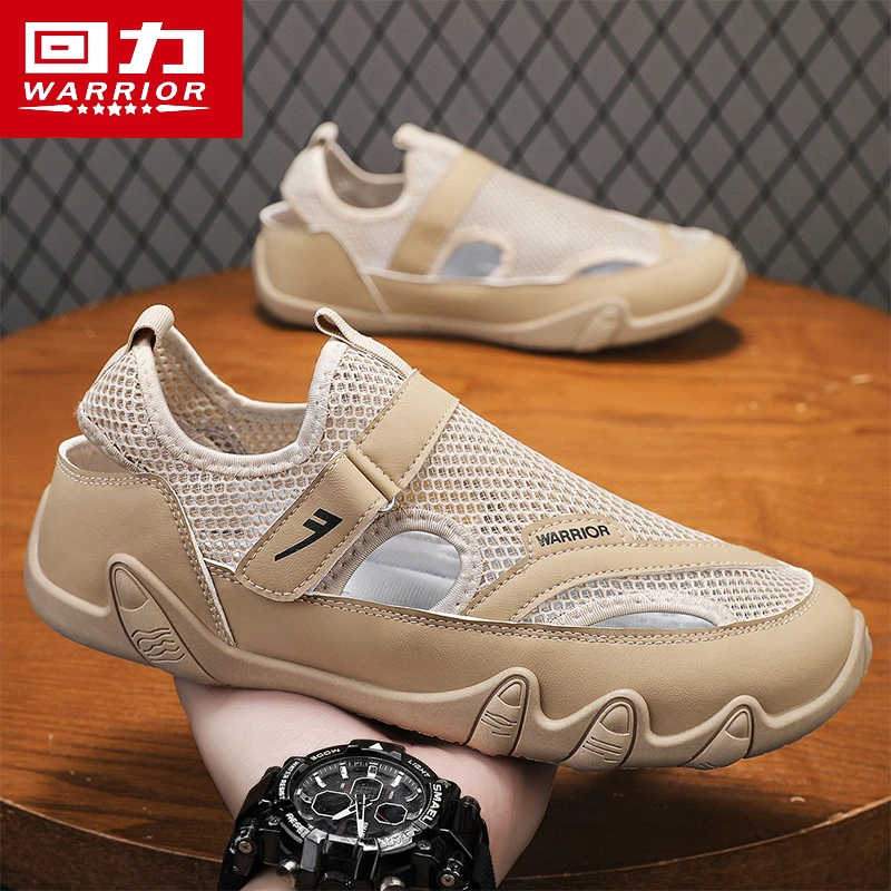 回力男鞋夏季网眼网面鞋包头凉鞋防滑舒服休闲登山沙滩洞洞鞋