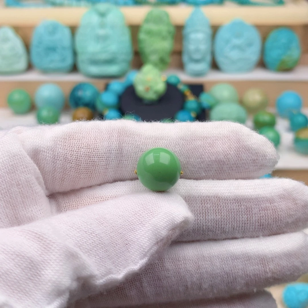 未镶嵌绿松石珠宝奇石11.5mm